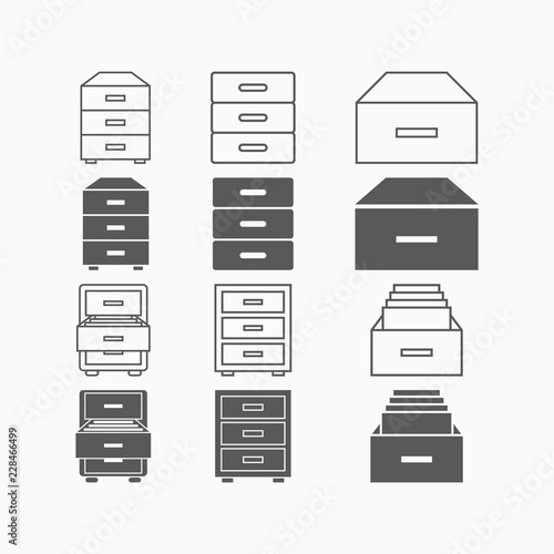 drawer icon, tray vector Fototapet