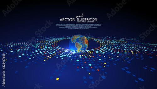Colorful earth graphic design can be used for business infographics.