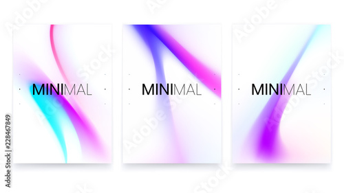 Abstract Vivid Colorful A4 Posters Set. Trendy Fluid Gradient