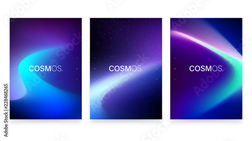Abstract Vivid Colorful A4 Posters Set. Trendy Fluid Gradient