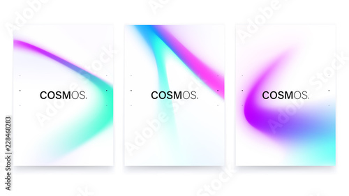 Abstract Vivid Colorful A4 Posters Set. Trendy Fluid Gradient