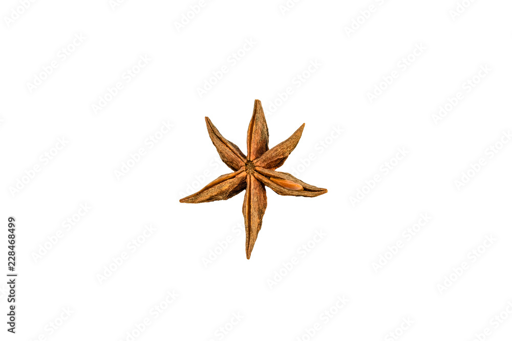 Star anise spice isolated on a white background Star anise spice isolated on a white background
