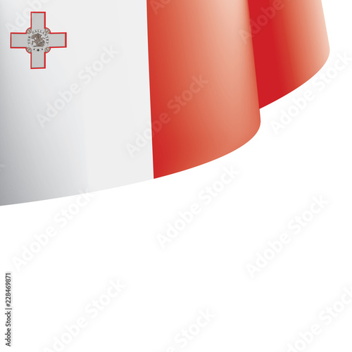 Malta flag, vector illustration on a white background
