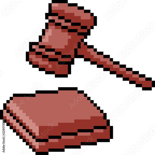 vector pixel art judge hammer