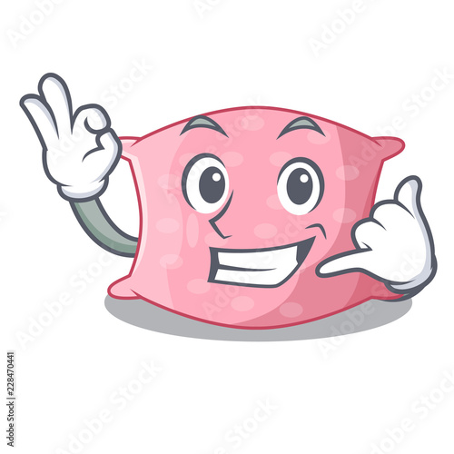 Call me cute pillow comfortable isolated on mascot