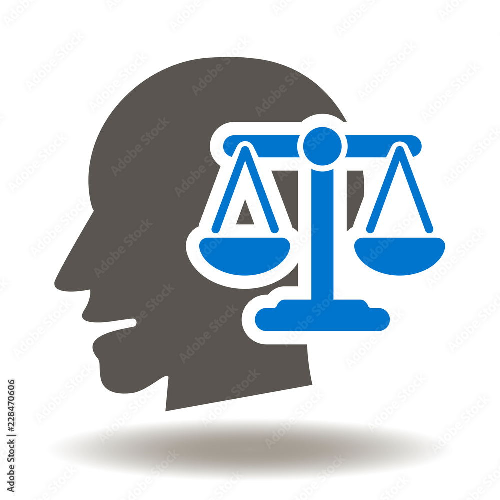 Human head scales icon vector. Law and justice logo. Lawyer illustration. Legal logo. Legislation symbol. Human head scales icon vector. Law and justice logo. Lawyer illustration. Legal logo. Legislation symbol.