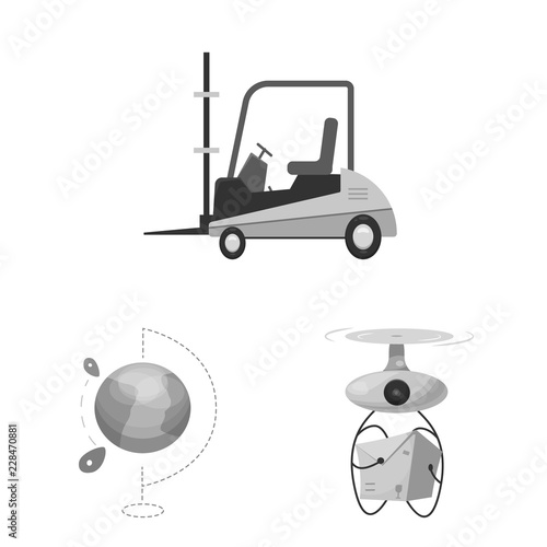 Vector illustration of goods and cargo logo. Collection of goods and warehouse stock vector illustration.