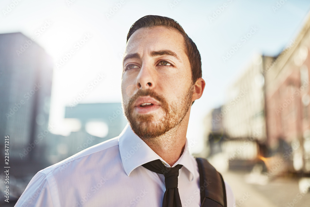 Junger Entrepreneur hat eine Business Vision Junger Entrepreneur hat eine Business Vision