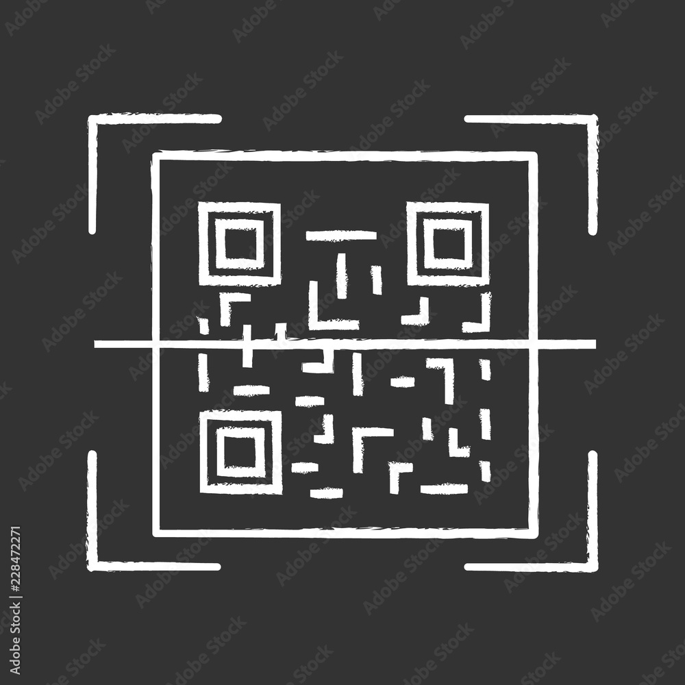 QR code scanner chalk icon