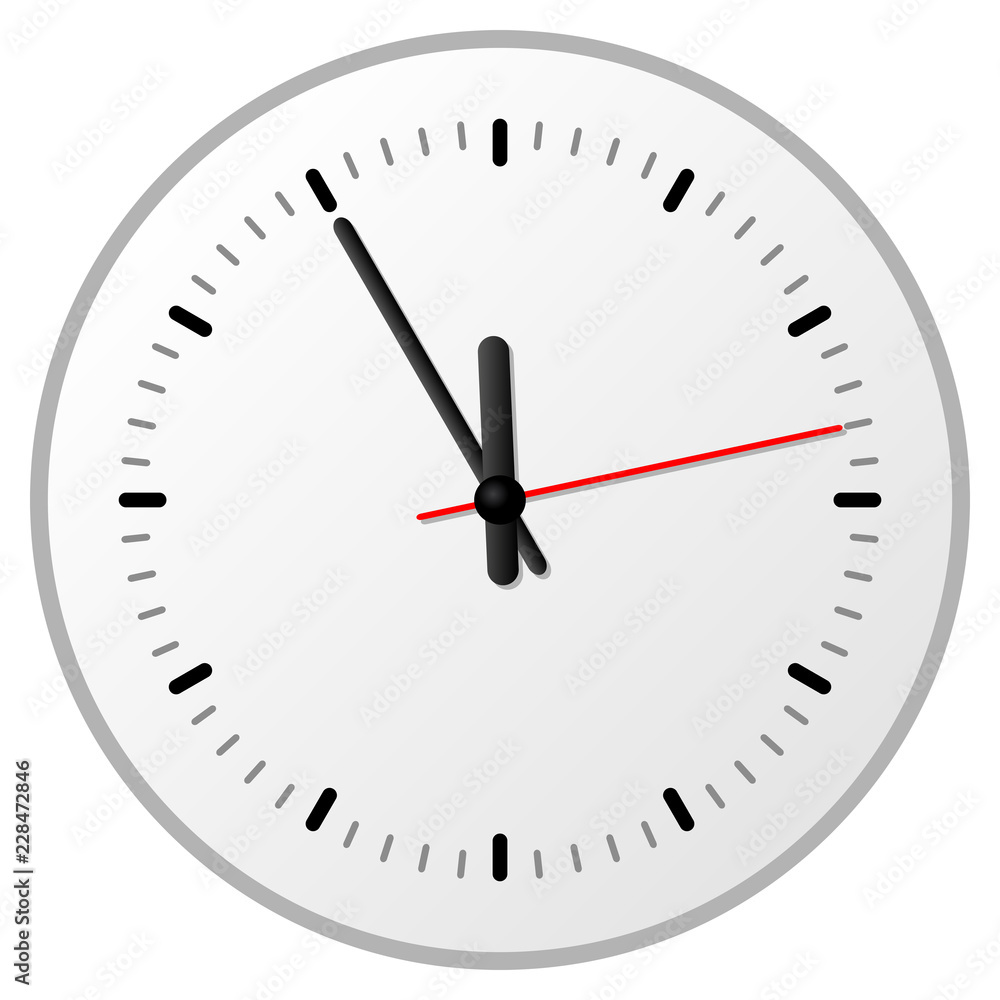 fünf vor zwölf auf einer analogen Uhr fünf vor zwölf auf einer analogen Uhr