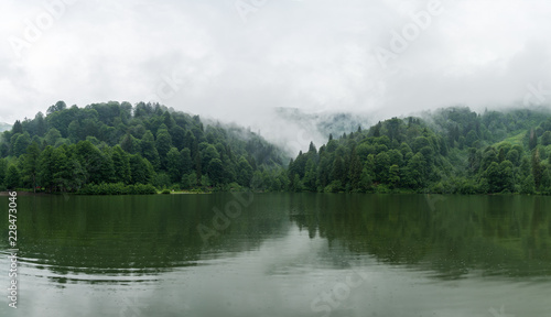 A beautiful lake landscape from Borcka Karagol Nature Park  Artvin  Turkey