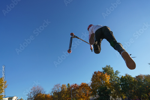 Image of stunt on the scooter