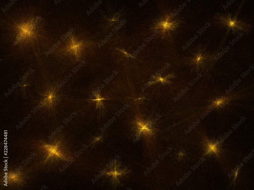 Fototapeta premium Digital Gold Sparks against a dark background