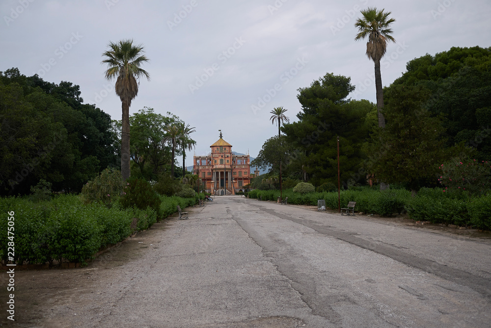 Palermo, Italy - September 10, 2018 : View of Palazzina Cinese