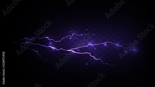 Realistic purple lightning bolt