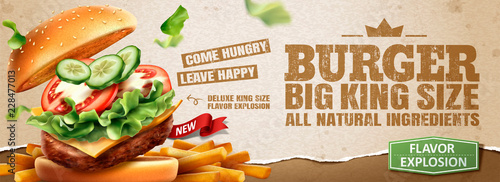 Delicious hamburger banner ads