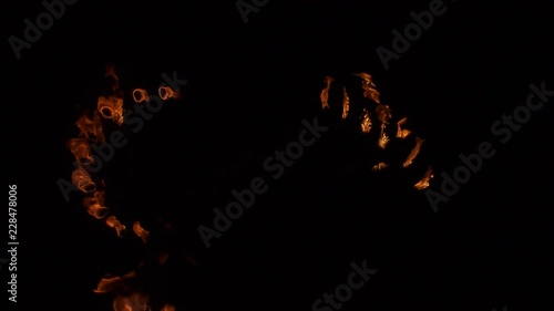 night fire show with torches and dancing