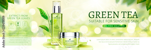Green tea skin care banner ads