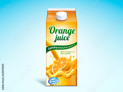 Orange juice drink carton