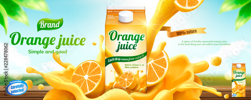 Orange juice drink banner ads
