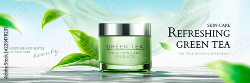 Refreshing green tea skin care ads