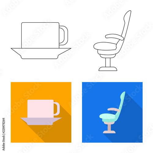 Vector design of airport and airplane sign. Collection of airport and plane vector icon for stock.