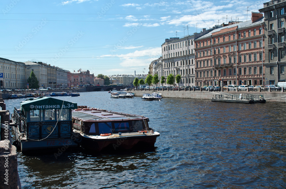 Saint-Petersburg. wide Fontanka river