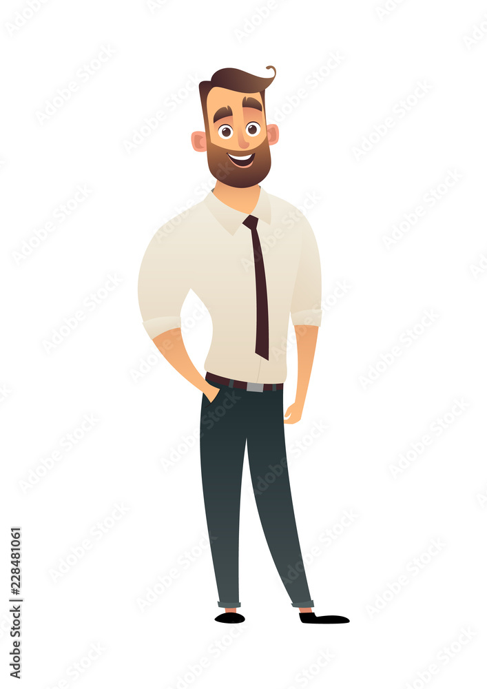Character office business worker man vector illustration in cartoon style  Stock Vector | Adobe Stock