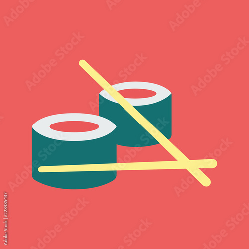 Silhouette icon sushi with chopsticks