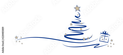 tannenbaum mit sternen und geschenk