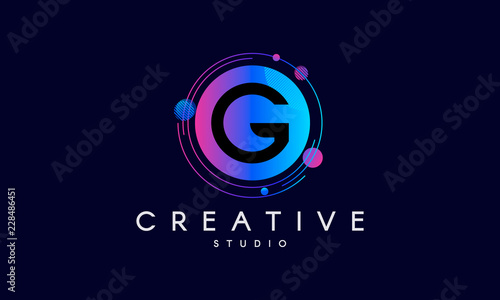 G letter logo design. Modern abstract background.  