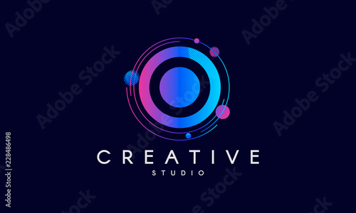 O letter logo design. Modern abstract background.  