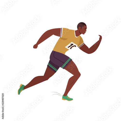 Jogging person. Runner in motion. Running men sports background. People runner race, training to marathon, jogging and running illustration.