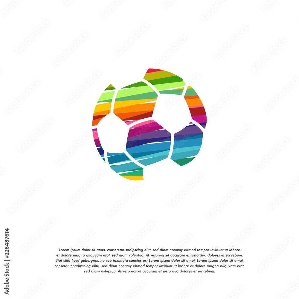 Abstract Colorful Soccer Ball logo vector, Football logo designs