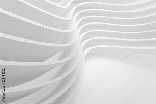 White Wave Background. Abst...