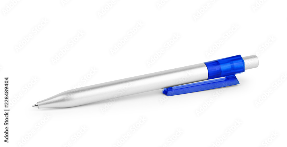 pen isolated on white background, blue color pen isolated on white background, blue color