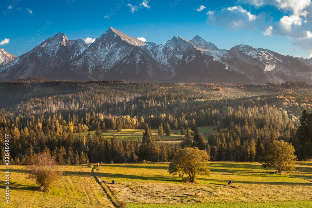 Tatra Mountains close up from Poland Slovakia border side
