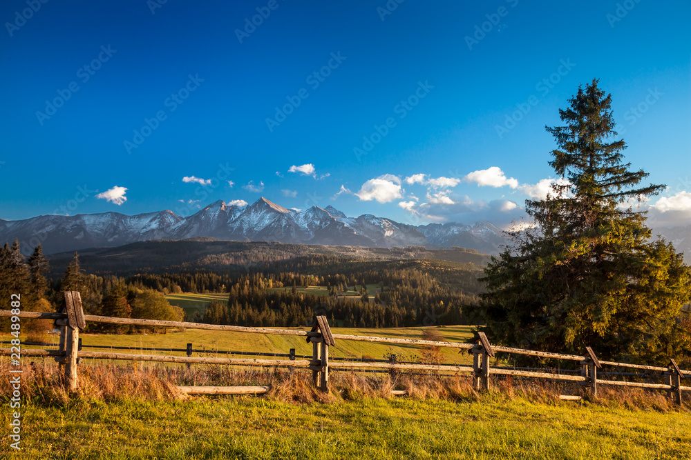 Tatra Mountains close up from Poland Slovakia border side