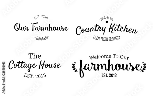 Beautiful sweet home decor printable vector illustrations set