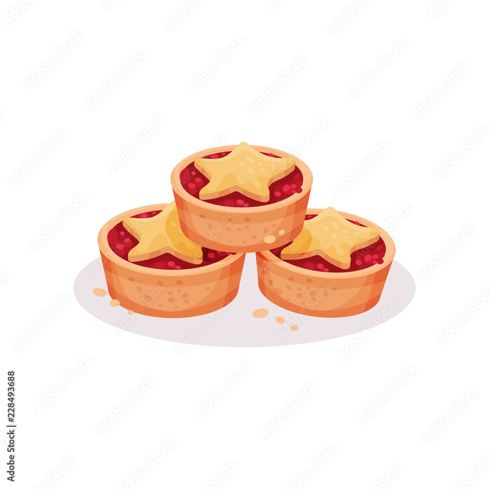 Christmas cookies, traditional festive dessert vector Illustration on a white background Christmas cookies, traditional festive dessert vector Illustration on a white background
