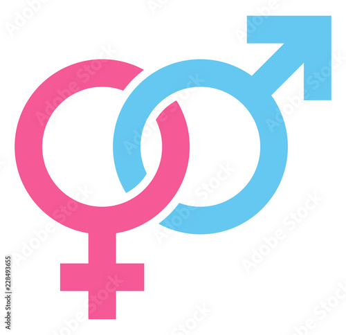 Male Female Icons Connected
