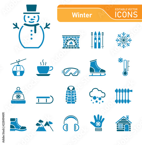 Winter Icons - Blue