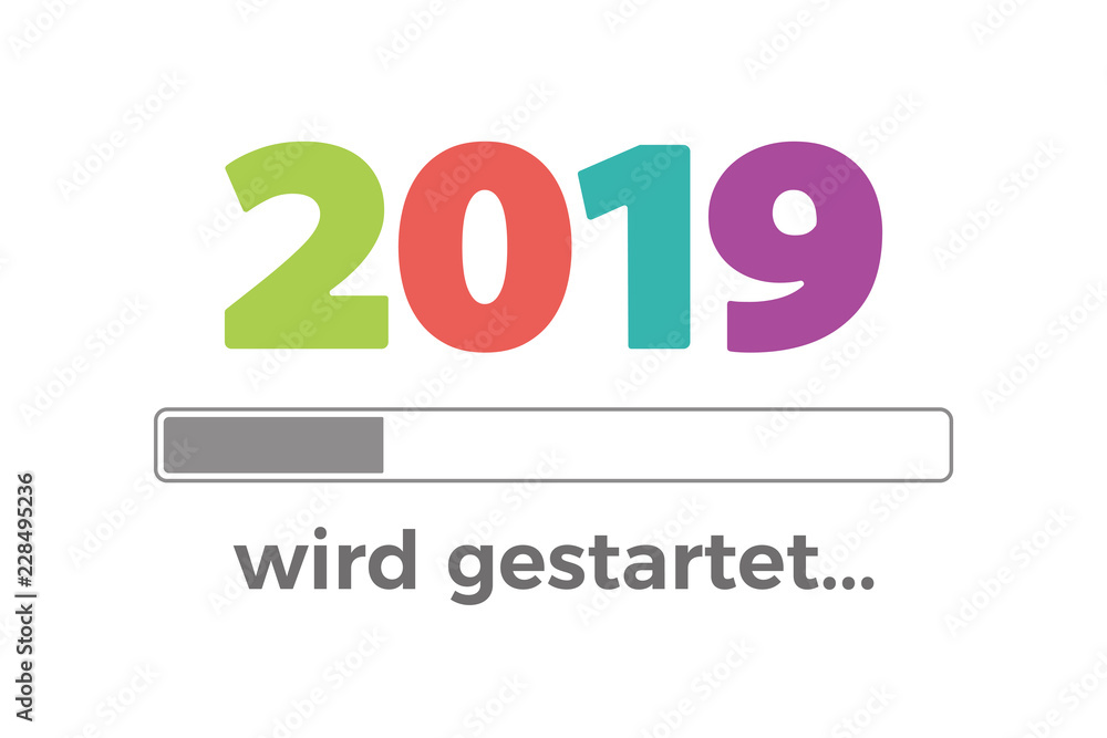 2019 wird gestartet Ladebalken bunt 2019 wird gestartet Ladebalken bunt