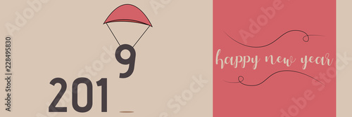 Banner zu Silvester mit fliegender Neun