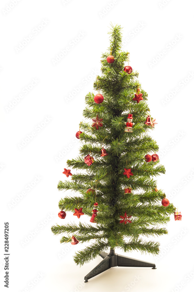 Christmas tree with red decorations