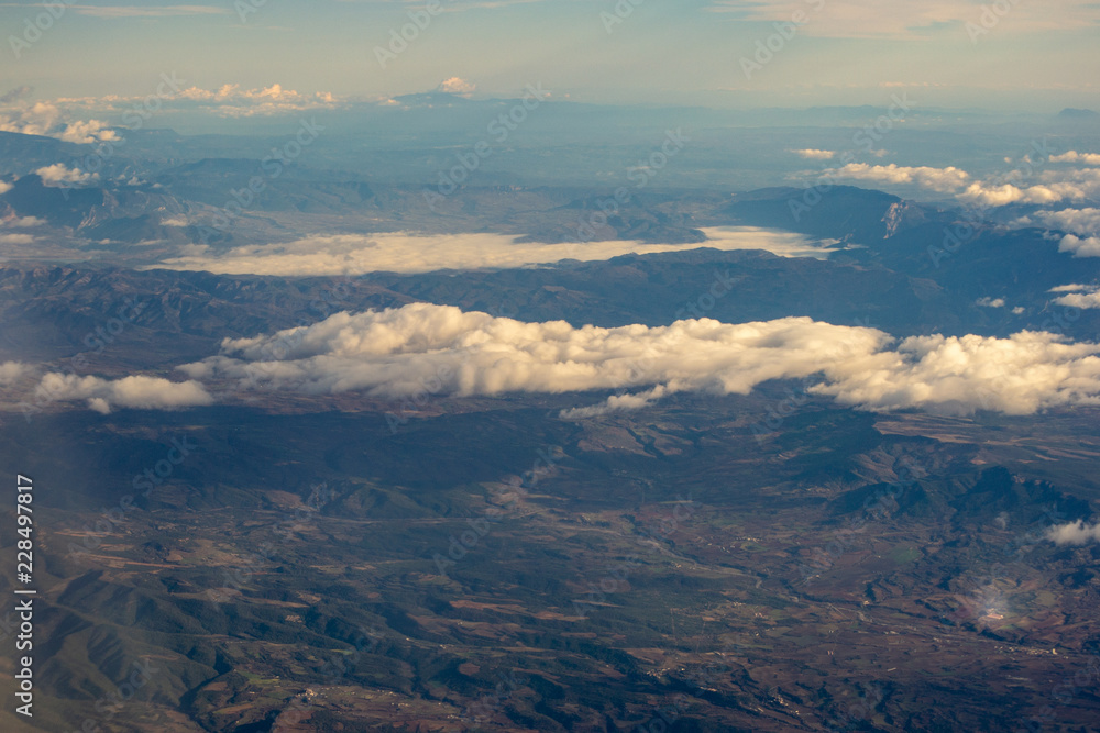 Landscape from the plane Aragon Sky