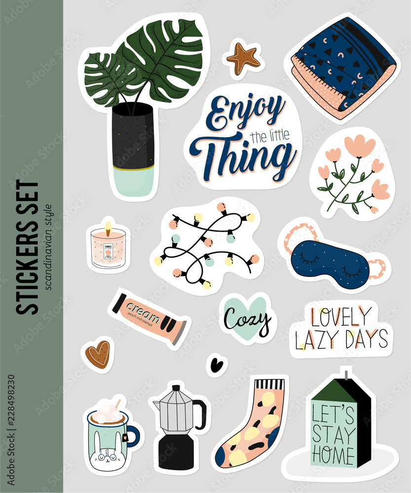 Winter Warmers Image Stickers, Hygge Stickers