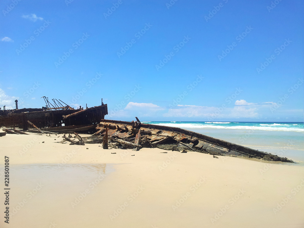 An old Shipwreck at the beach An old Shipwreck at the beach