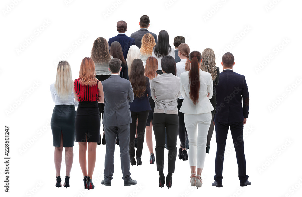 Obraz premium Back view group of business people. Rear view. Isolated over white background.