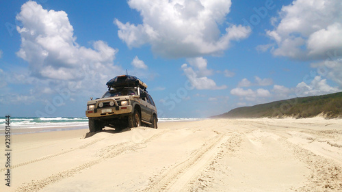 Offroad vehicle at the beach